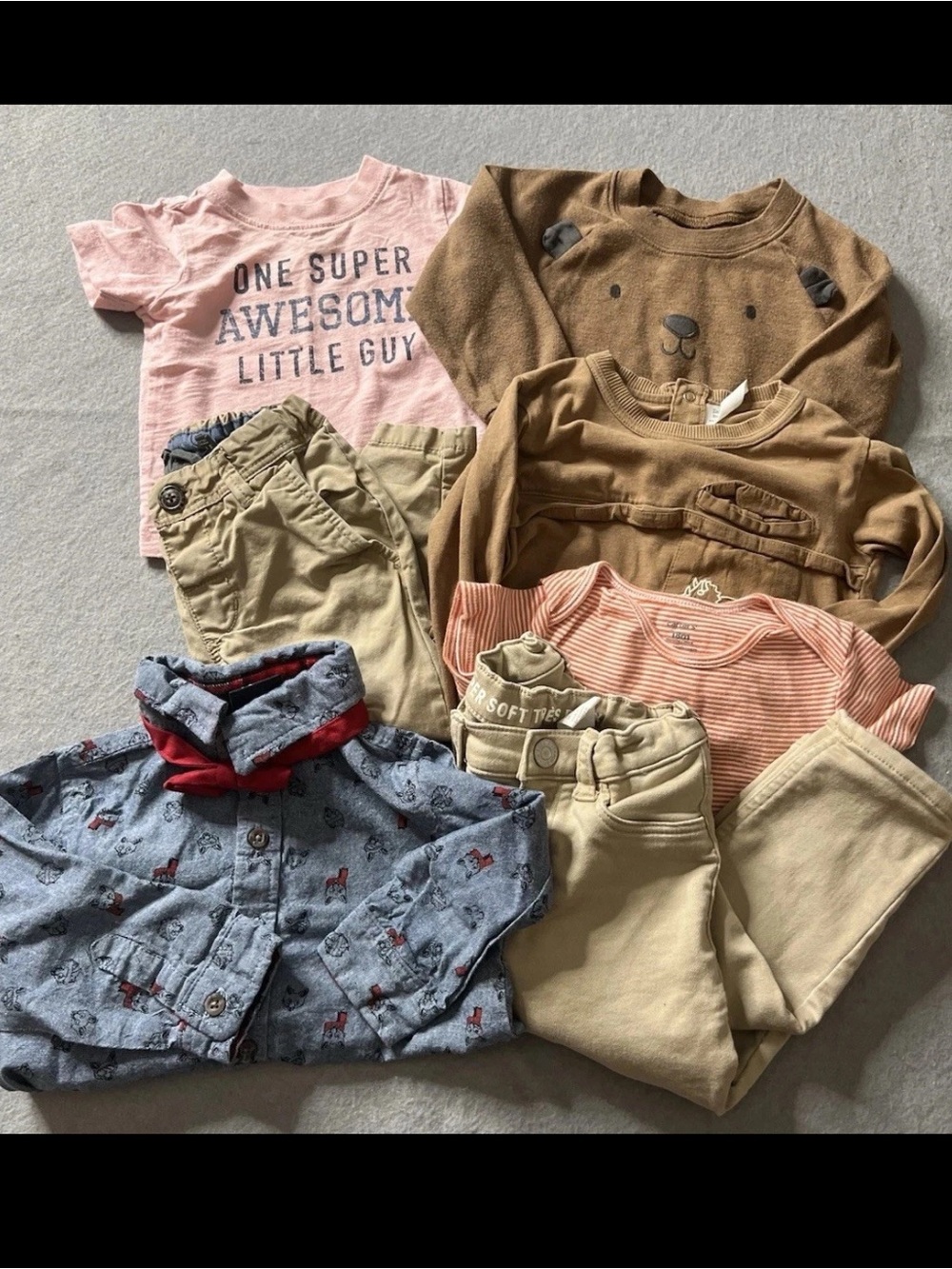 Boys 9-24 Months Clothes Lot of 7 Pieces Neutrals Mixed Seasons H&M Zara Carters
